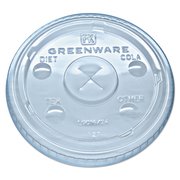 Fabri-Kal Greenware Cold Drink Lids, Fits 16-18, 24oz Cup, X-Slot, Clear, PK1000 9509112